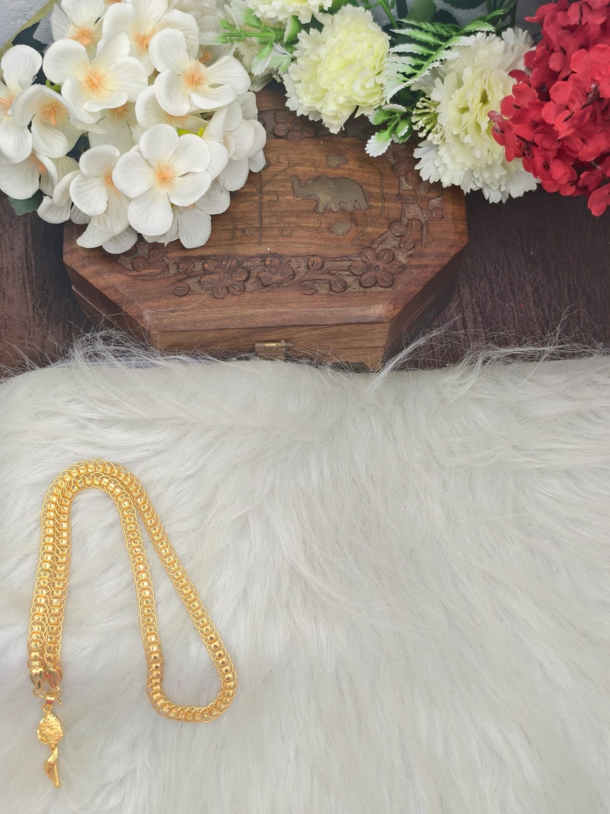 Forming matte finished (1Gram gold plated) Ring  Chain With Doller