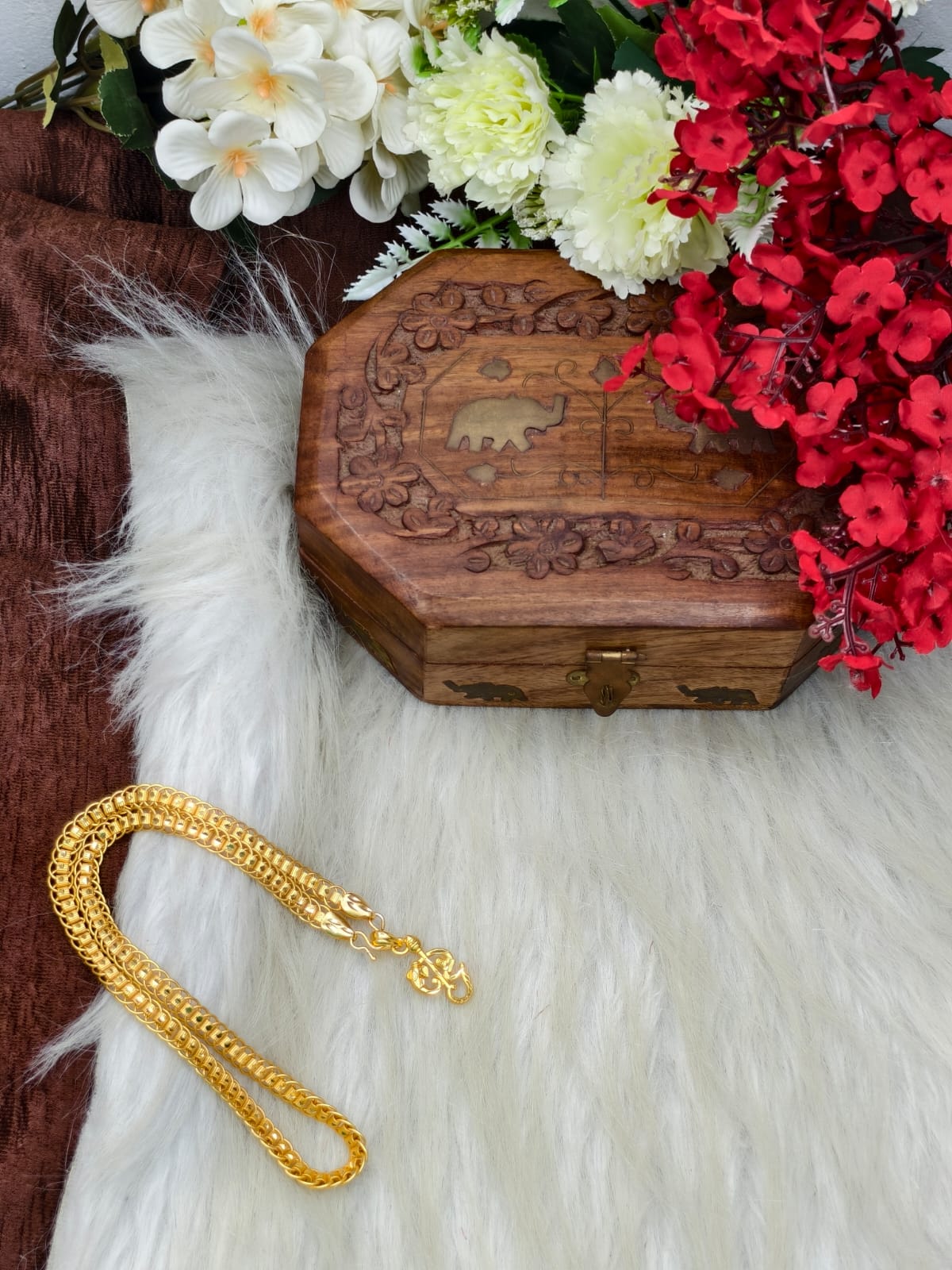 Forming matte finished (1Gram gold plated) Ring Chain with Doller