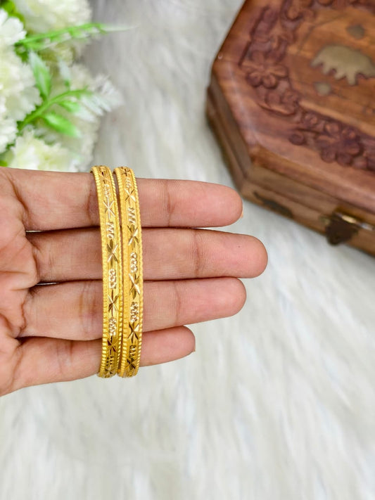 Foming-F-Star2-21 Stylish Women’s 1 Gram Gold Plated Bangles – Party & Daily Wear