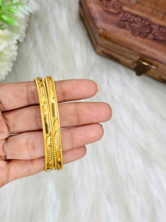 Foming-F-Star1-21 Stylish Women’s 1 Gram Gold Plated Bangles – Party & Daily Wear