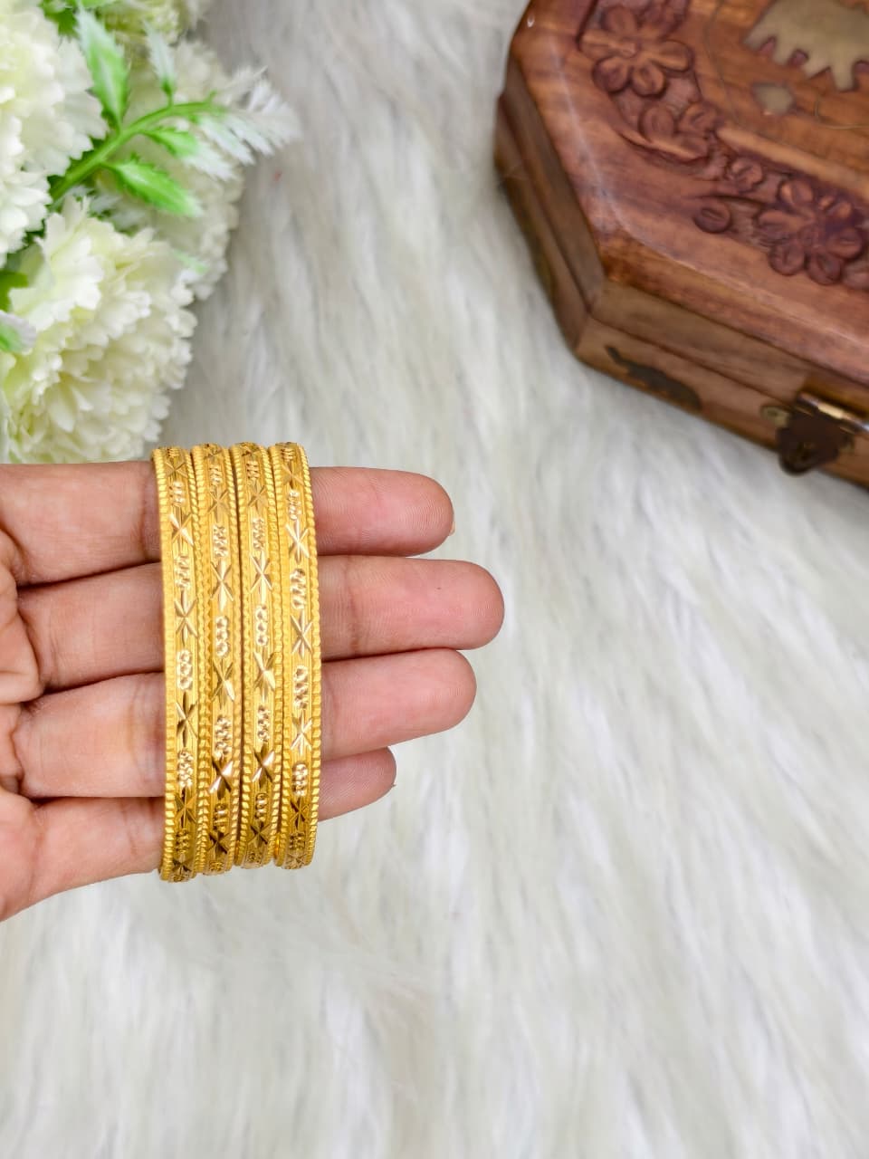 Foming-F-Star2-21 Stylish Women’s 1 Gram Gold Plated Bangles – Party & Daily Wear