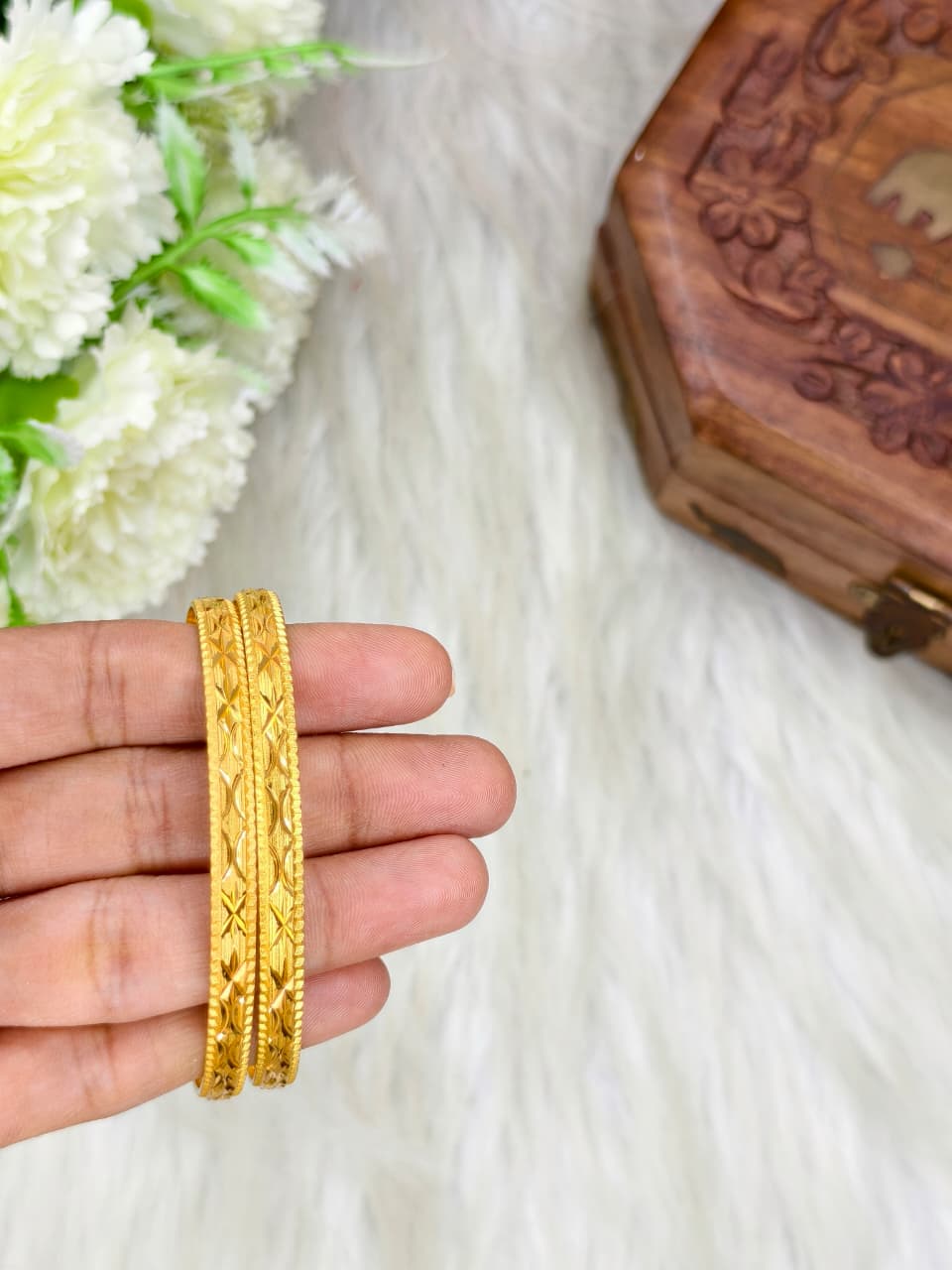 Foming-F-Star3-21 Stylish Women’s 1 Gram Gold Plated Bangles – Party & Daily Wear