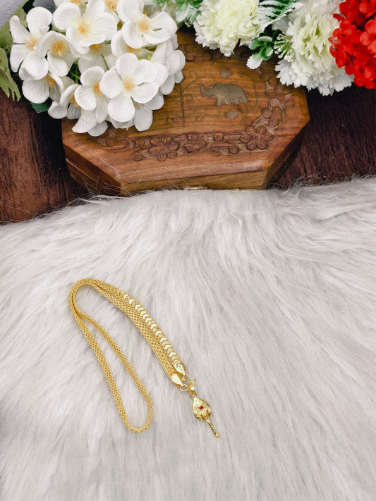 Forming matte finished (1Gram gold plated) V-Patta  Chain With Doller