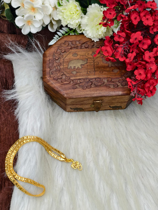 Forming matte finished (1Gram gold plated) V Patta Chain with Doller