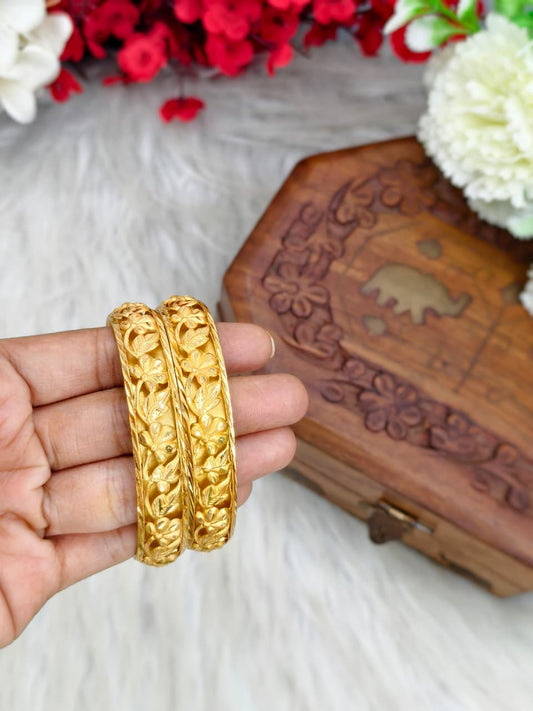 Foming-F-Patta Flower-24 Stylish Women’s 1 Gram Gold Plated Bangles – Party & Daily Wear