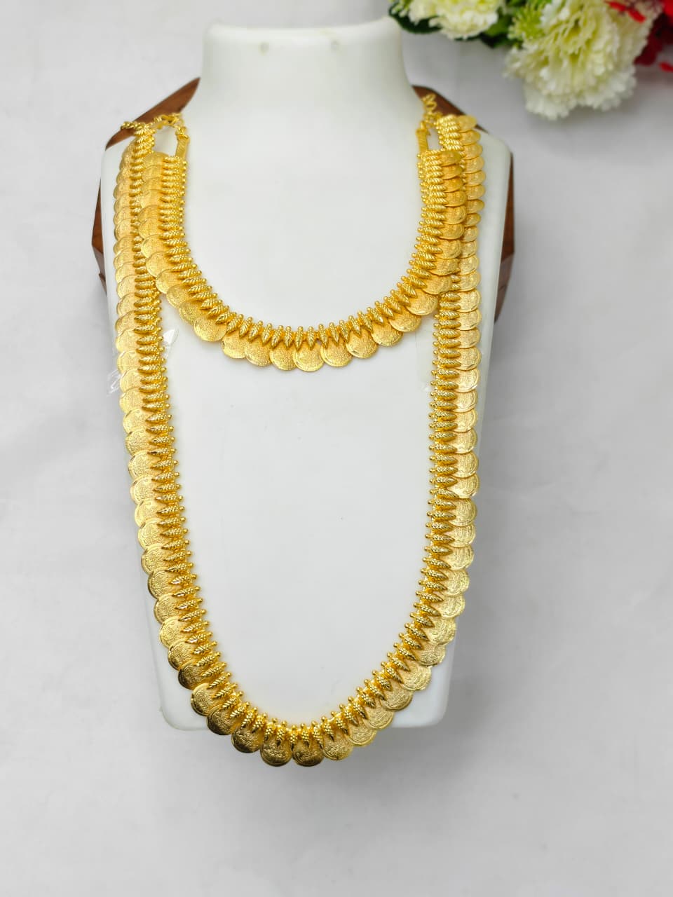 1 Gram Gold Plated Matte Finish Haram Necklace Combo for Women – Traditional Bridal Jewellery