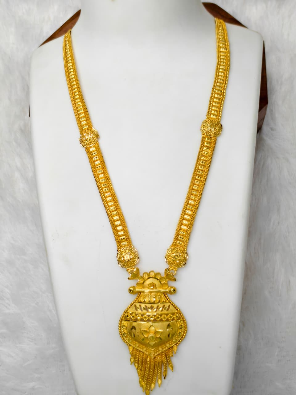 1 Gram Gold Plated Matte Finish Haram Necklace Combo for Women – Traditional Bridal Jewellery