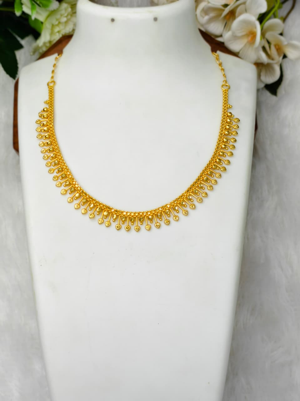 1 Gram Gold Plated Matte Finish Haram Necklace Combo for Women – Traditional Bridal Jewellery