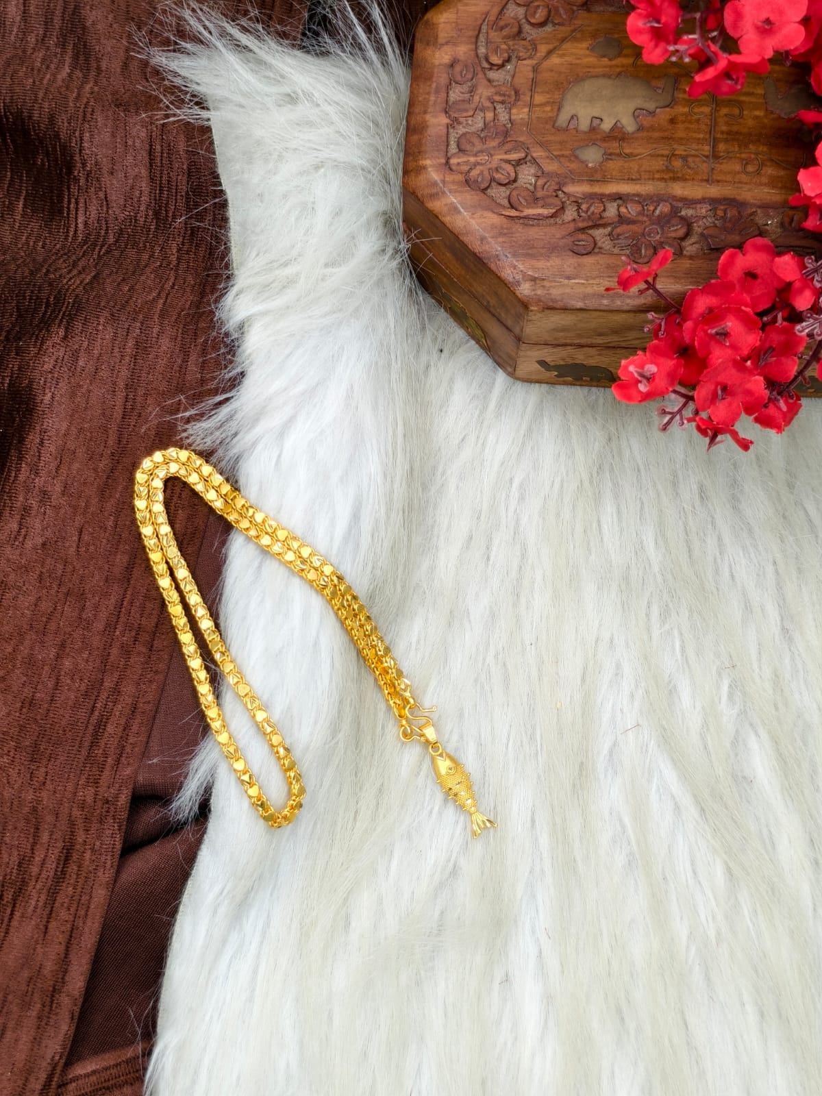 ✨ Elegant 1 Gram Gold-Plated Women’s Chain | 18 Inch Lightweight Necklace Model-24 ✨