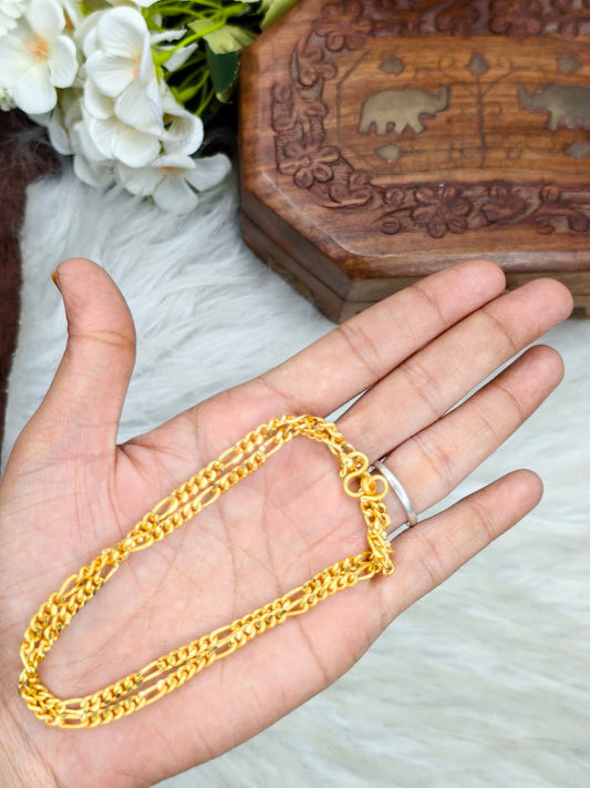 Instagram Trending (1Gram gold Plated) Short Chain matte finished Model-1