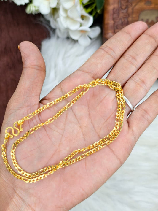 Trendy Unisex Matte Gold Short Chain for Men & Women – Lightweight Daily Wear Model-5