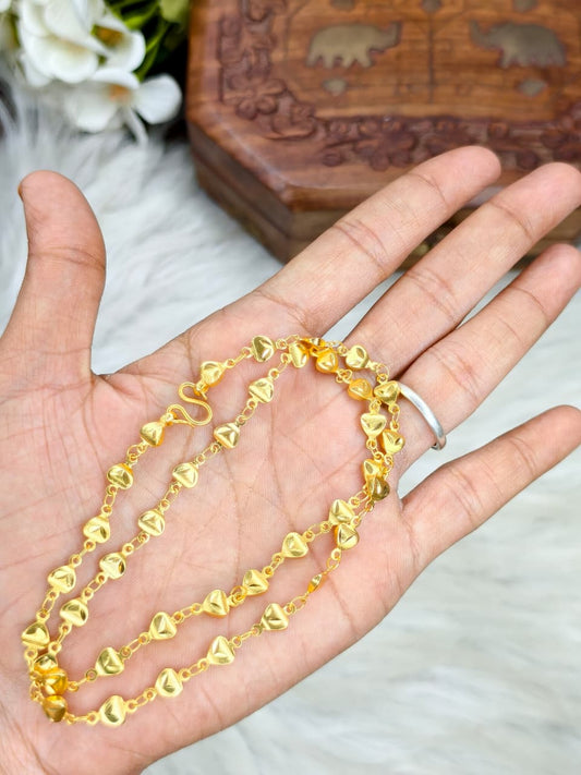 Trendy Unisex Matte Gold Short Chain for Men & Women – Lightweight Daily Wear Model-1