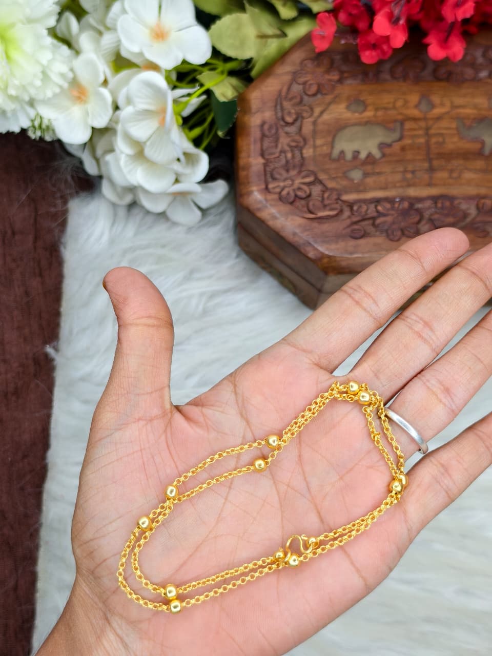 Instagram Trending (1Gram gold Plated) Short Chain matte finished Model-9