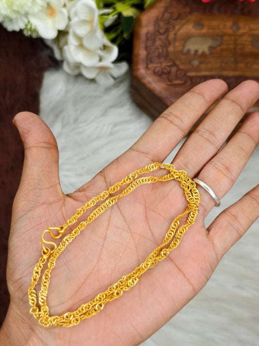 Instagram Trending (1Gram gold Plated) Short Chain matte finished Model-3