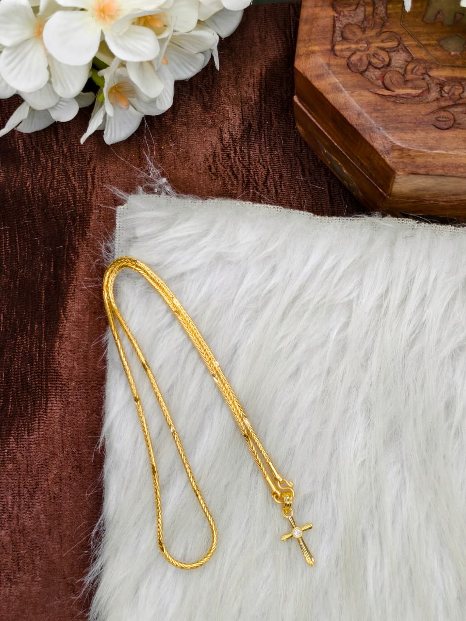 ✨Foming  Dollar Matte Finish Chain – Gold Plated Jewellery for Women✨