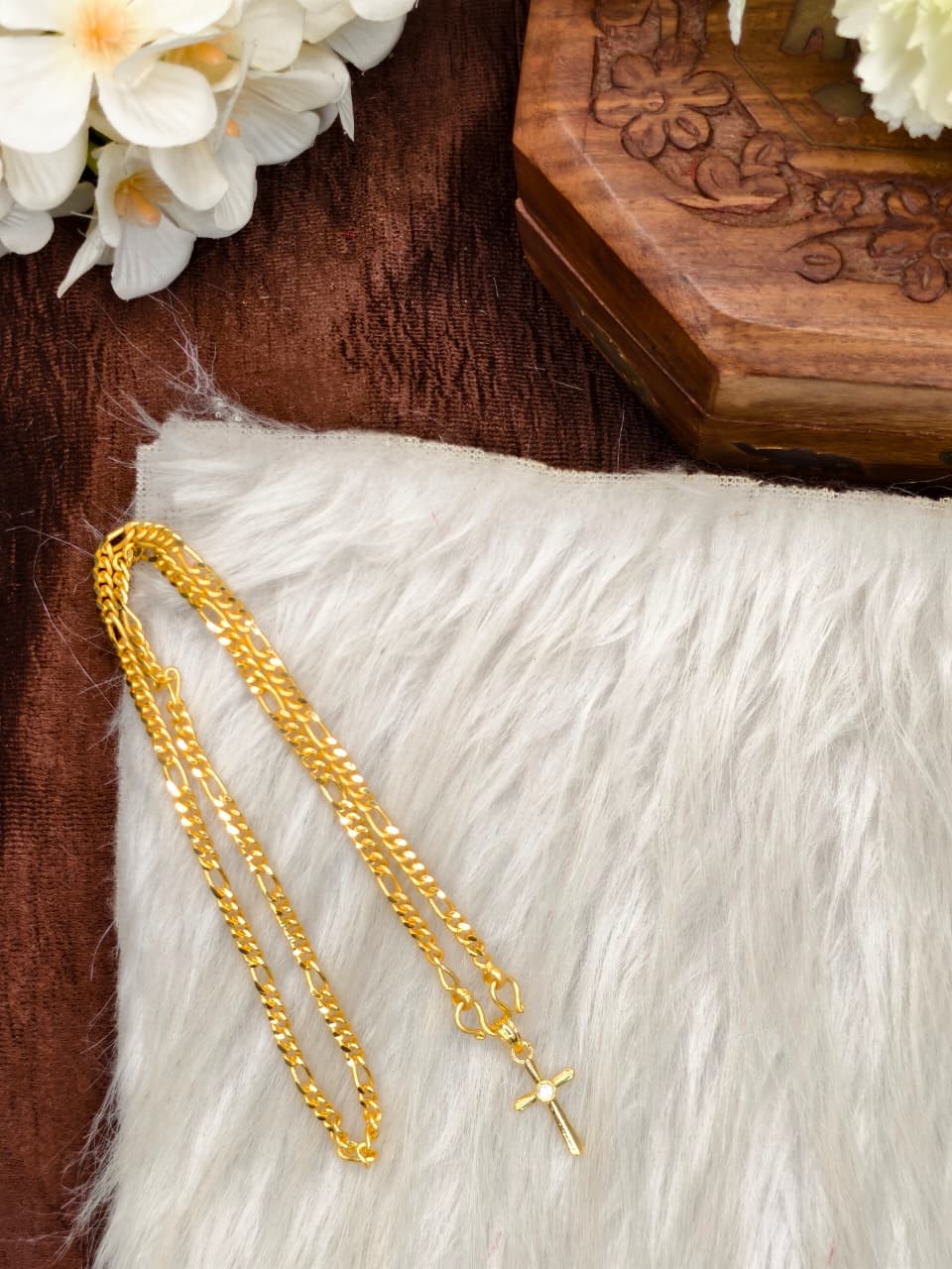 ✨Foming  Dollar Matte Finish Chain – Gold Plated Jewellery for Women✨