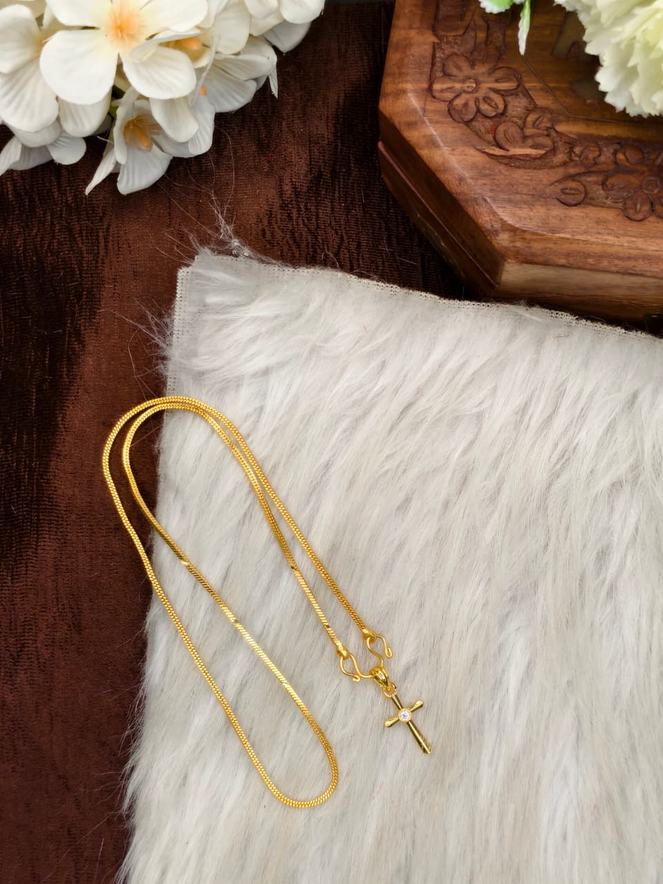 ✨Foming  Dollar Matte Finish Chain – Gold Plated Jewellery for Women✨