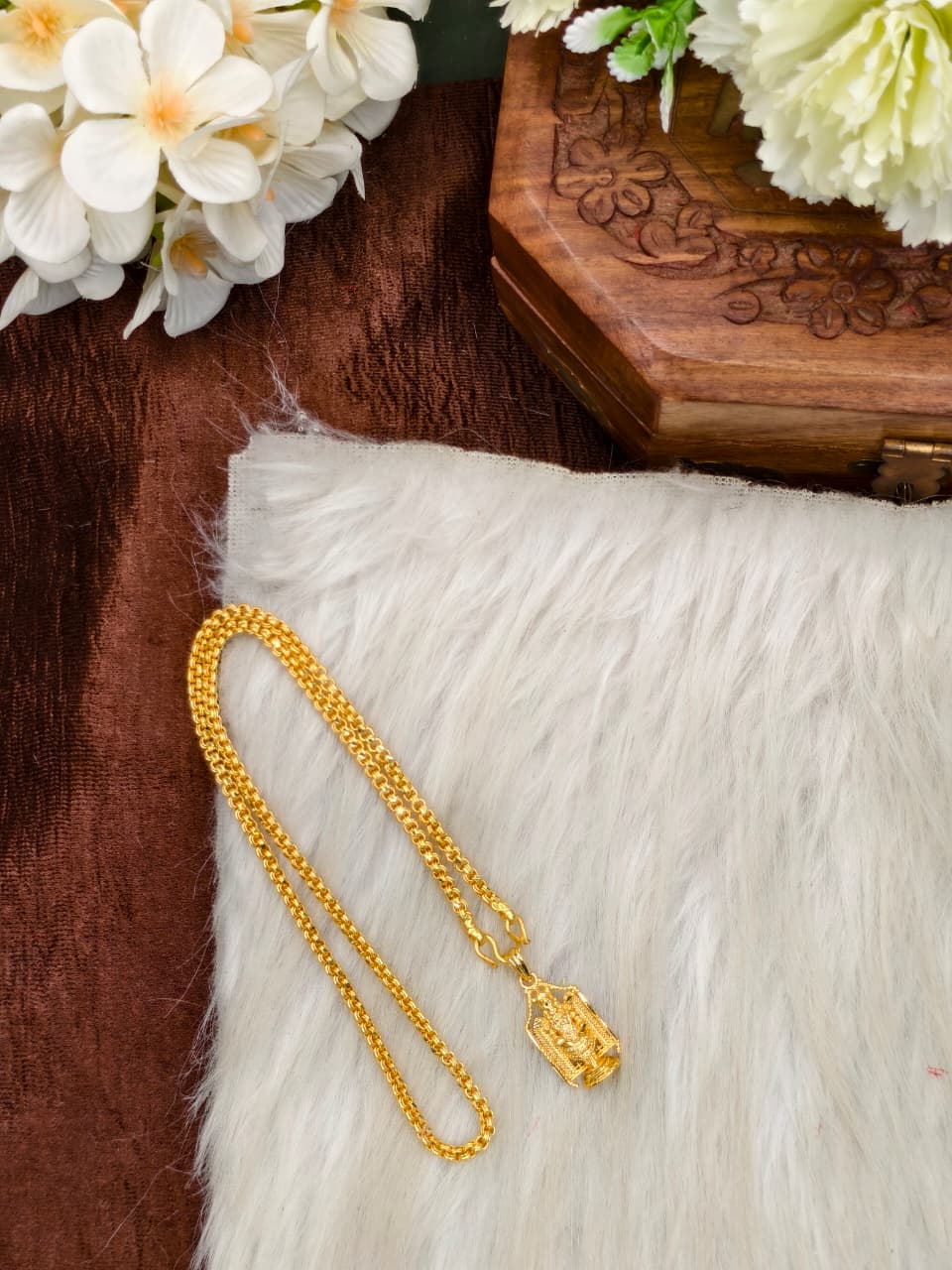 ✨Foming  Dollar Matte Finish Chain – Gold Plated Jewellery for Women✨
