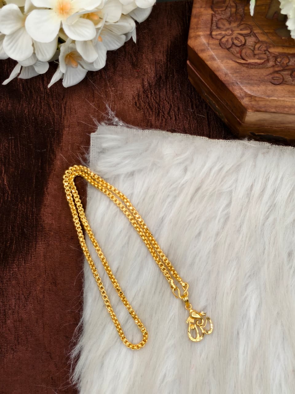 ✨Foming  Dollar Matte Finish Chain – Gold Plated Jewellery for Women✨