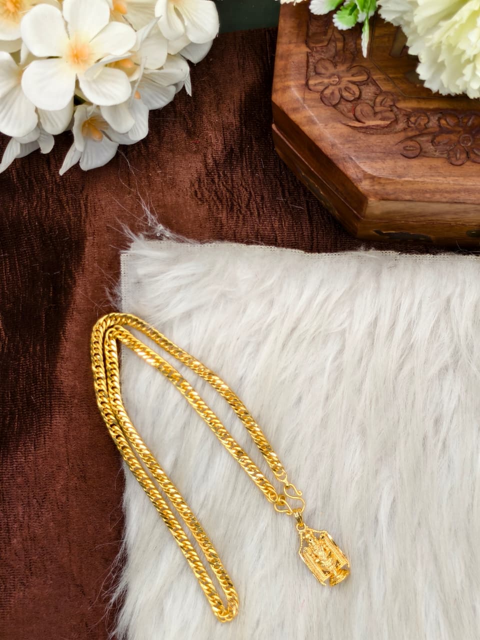 ✨Foming  Dollar Matte Finish Chain – Gold Plated Jewellery for Women✨