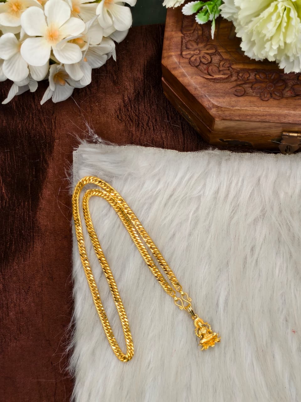 ✨Foming  Dollar Matte Finish Chain – Gold Plated Jewellery for Women✨