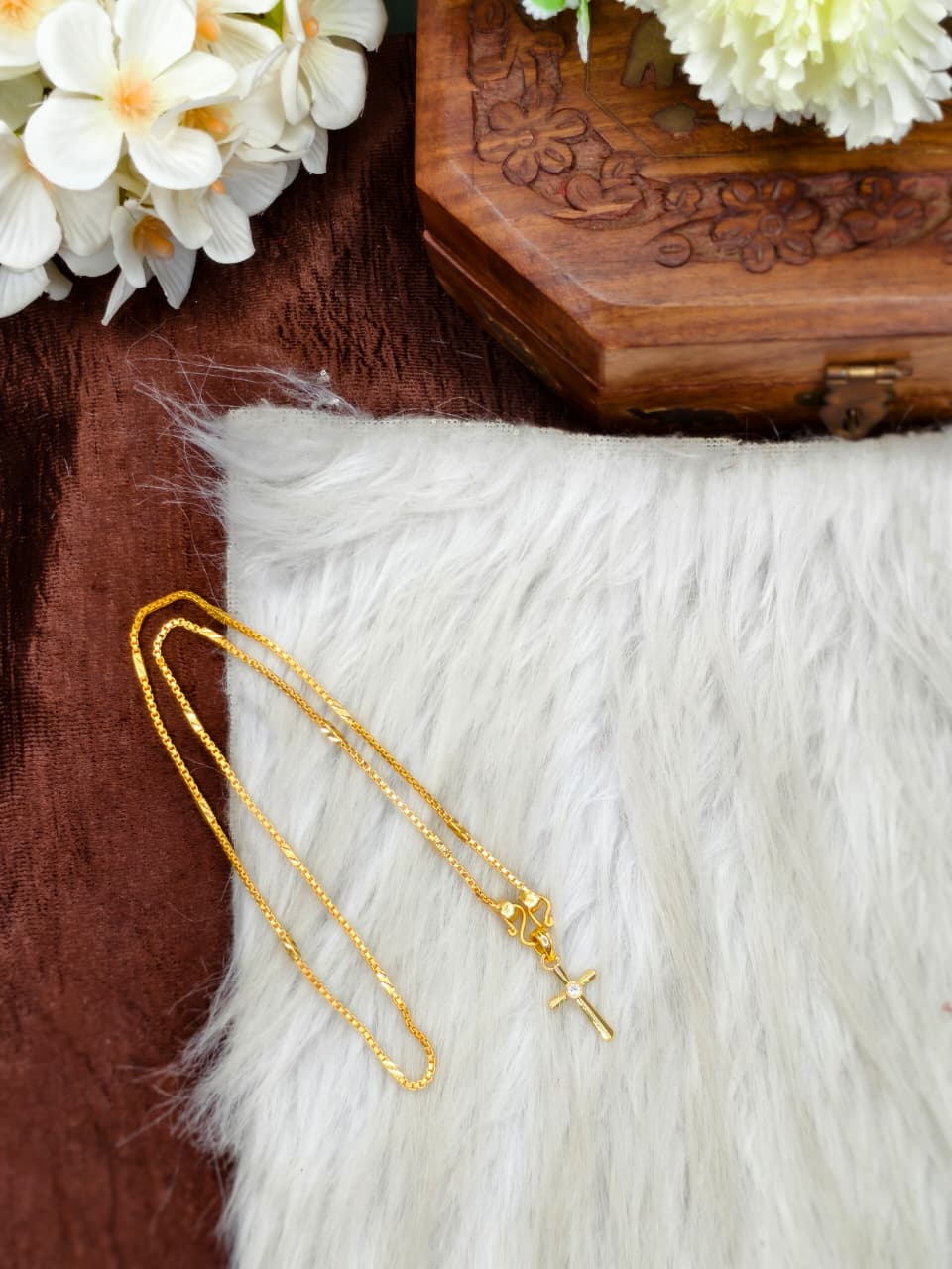 ✨Foming  Dollar Matte Finish Chain – Gold Plated Jewellery for Women✨