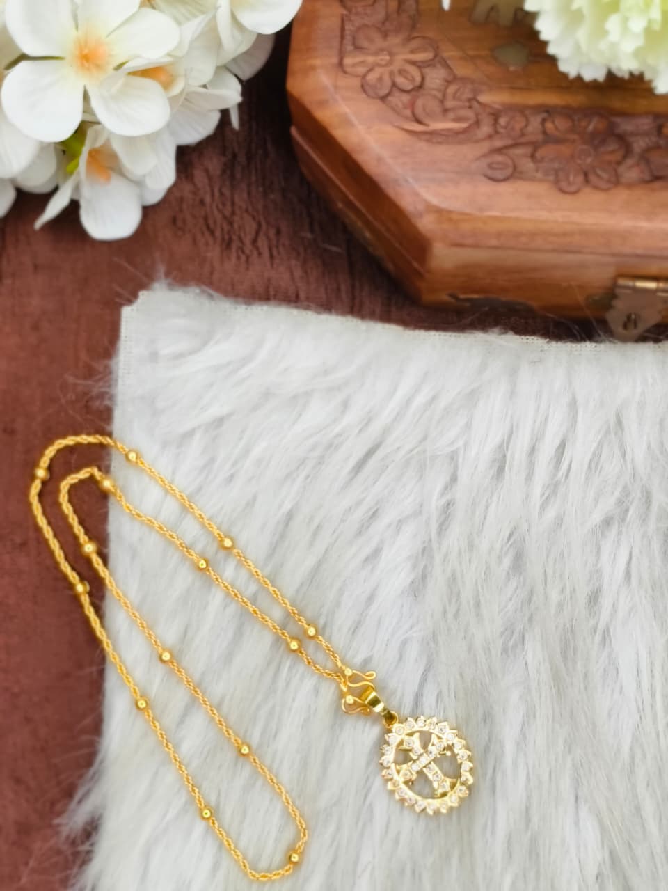 ✨Foming  Dollar Matte Finish Chain – Gold Plated Jewellery for Women✨