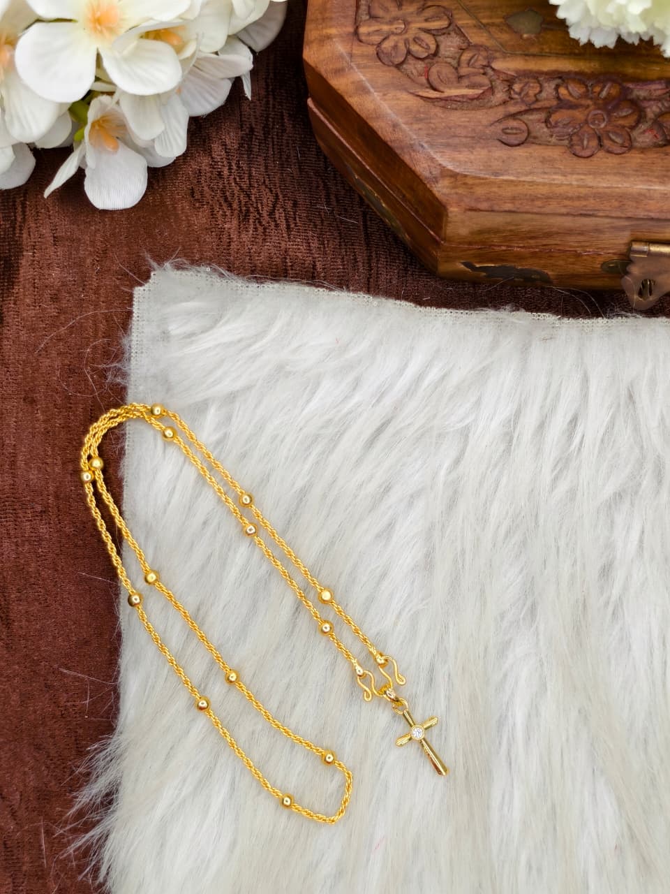 ✨Foming  Dollar Matte Finish Chain – Gold Plated Jewellery for Women✨
