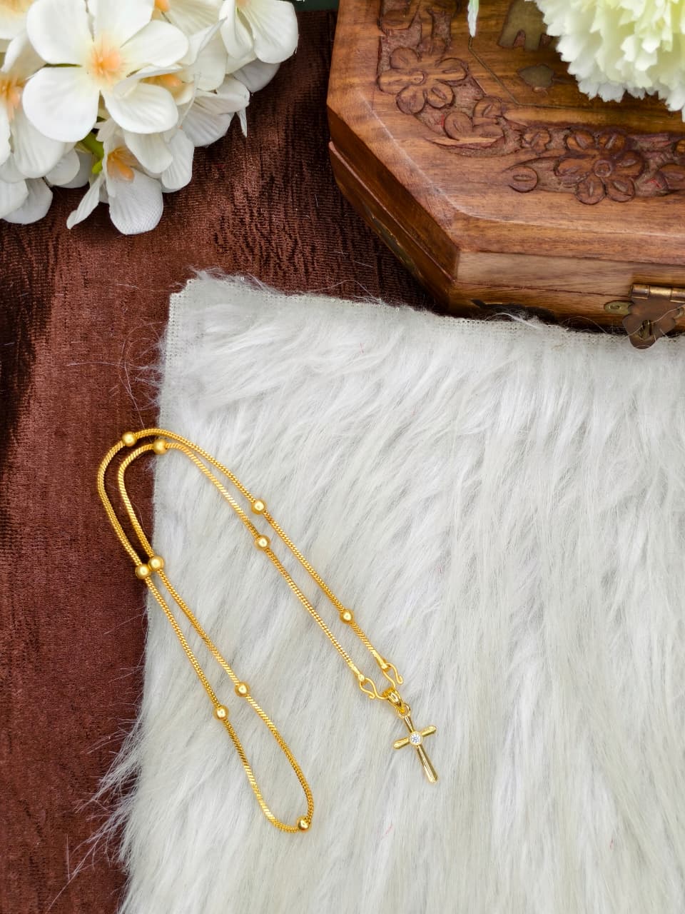 ✨Foming  Dollar Matte Finish Chain – Gold Plated Jewellery for Women✨