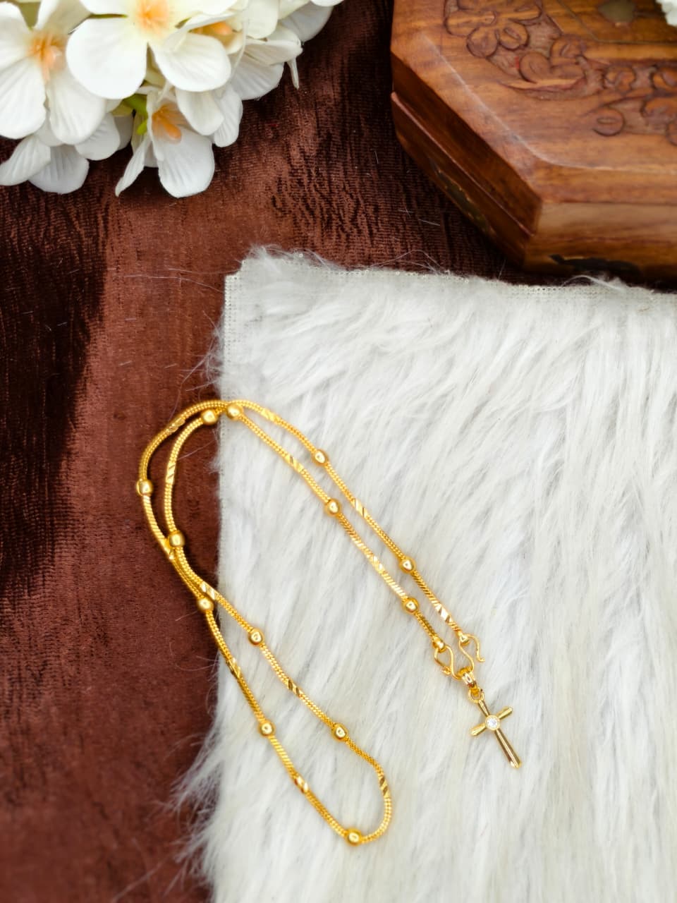 ✨Foming  Dollar Matte Finish Chain – Gold Plated Jewellery for Women✨
