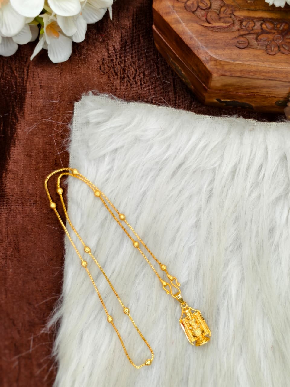 ✨Foming  Dollar Matte Finish Chain – Gold Plated Jewellery for Women✨