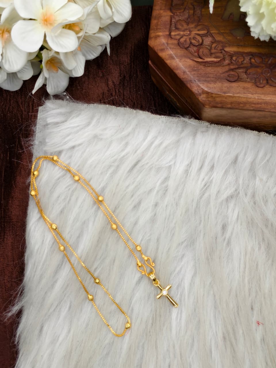 ✨Foming  Dollar Matte Finish Chain – Gold Plated Jewellery for Women✨