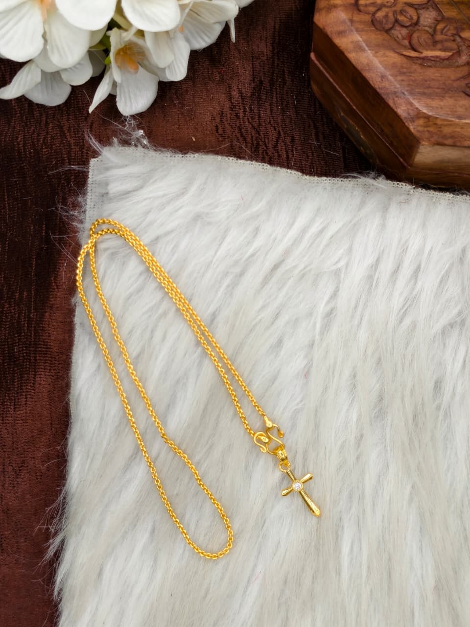 ✨Foming  Dollar Matte Finish Chain – Gold Plated Jewellery for Women✨