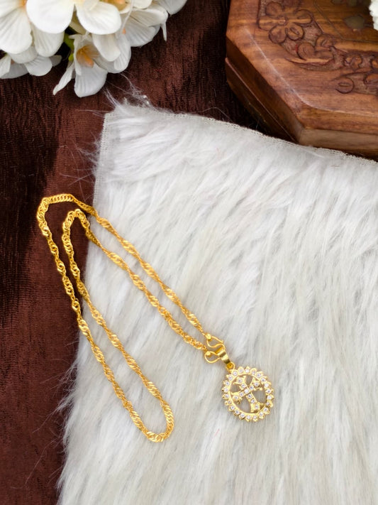 ✨Foming  Dollar Matte Finish Chain – Gold Plated Jewellery for Women✨