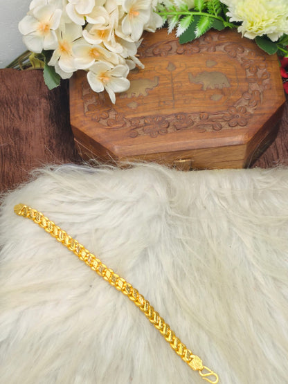 Elegant Leather & Gold Bracelet for Men