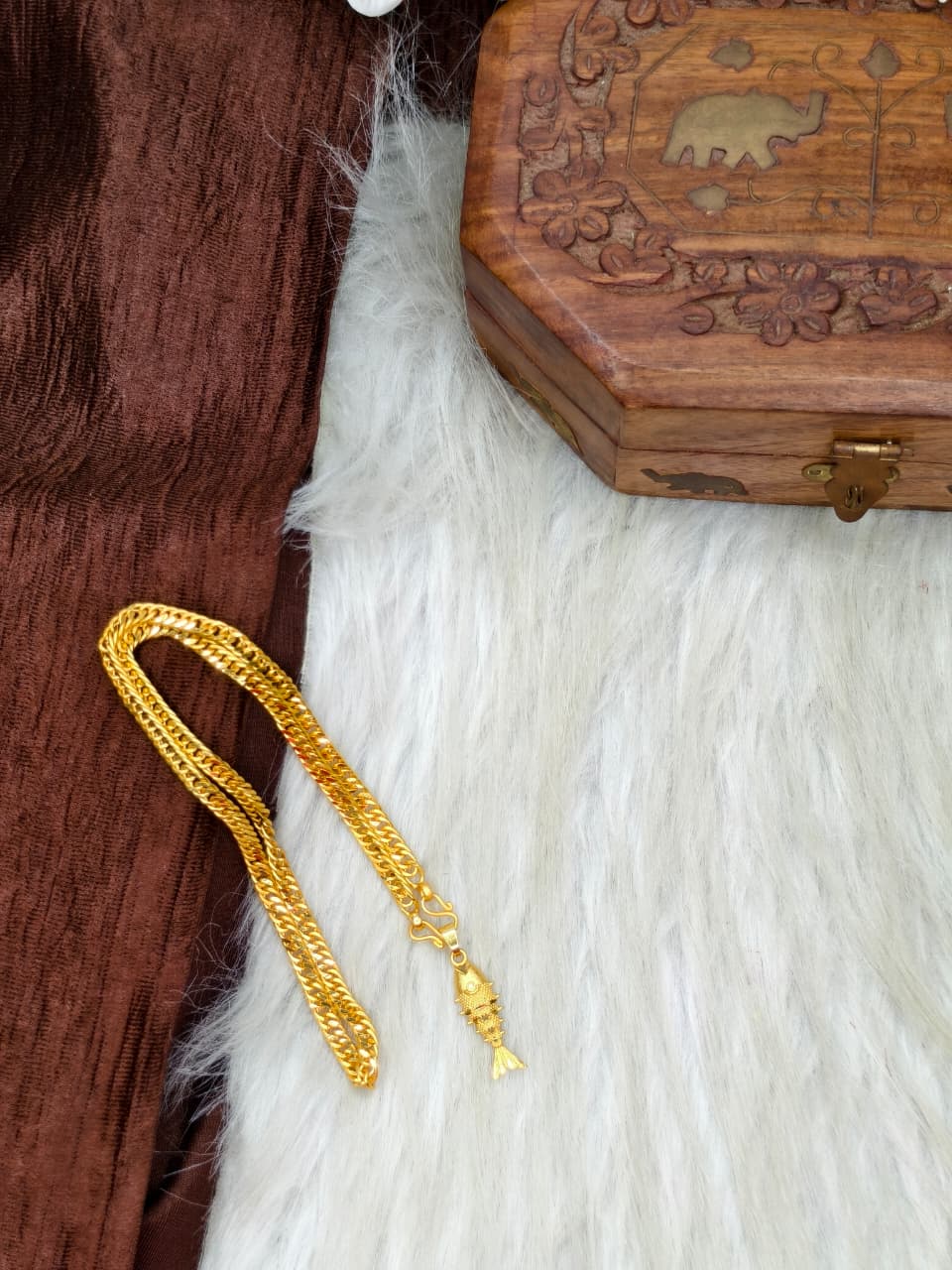✨ Elegant 1 Gram Gold-Plated Women’s Chain | 18 Inch Lightweight Necklace Model-9 ✨