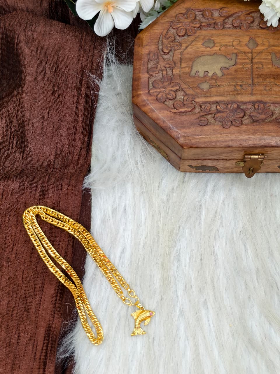 ✨ Elegant 1 Gram Gold-Plated Women’s Chain | 18 Inch Lightweight Necklace Model-9 ✨
