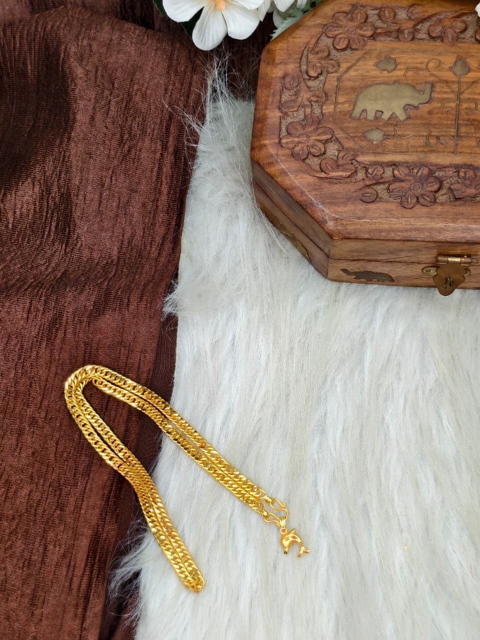 ✨ Elegant 1 Gram Gold-Plated Women’s Chain | 18 Inch Lightweight Necklace Model-9 ✨