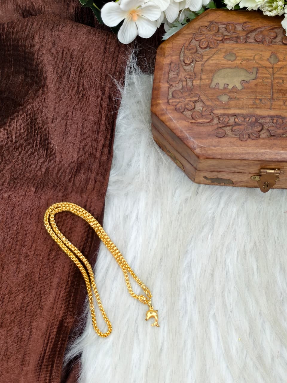 ✨ Elegant 1 Gram Gold-Plated Women’s Chain | 18 Inch Lightweight Necklace ✨