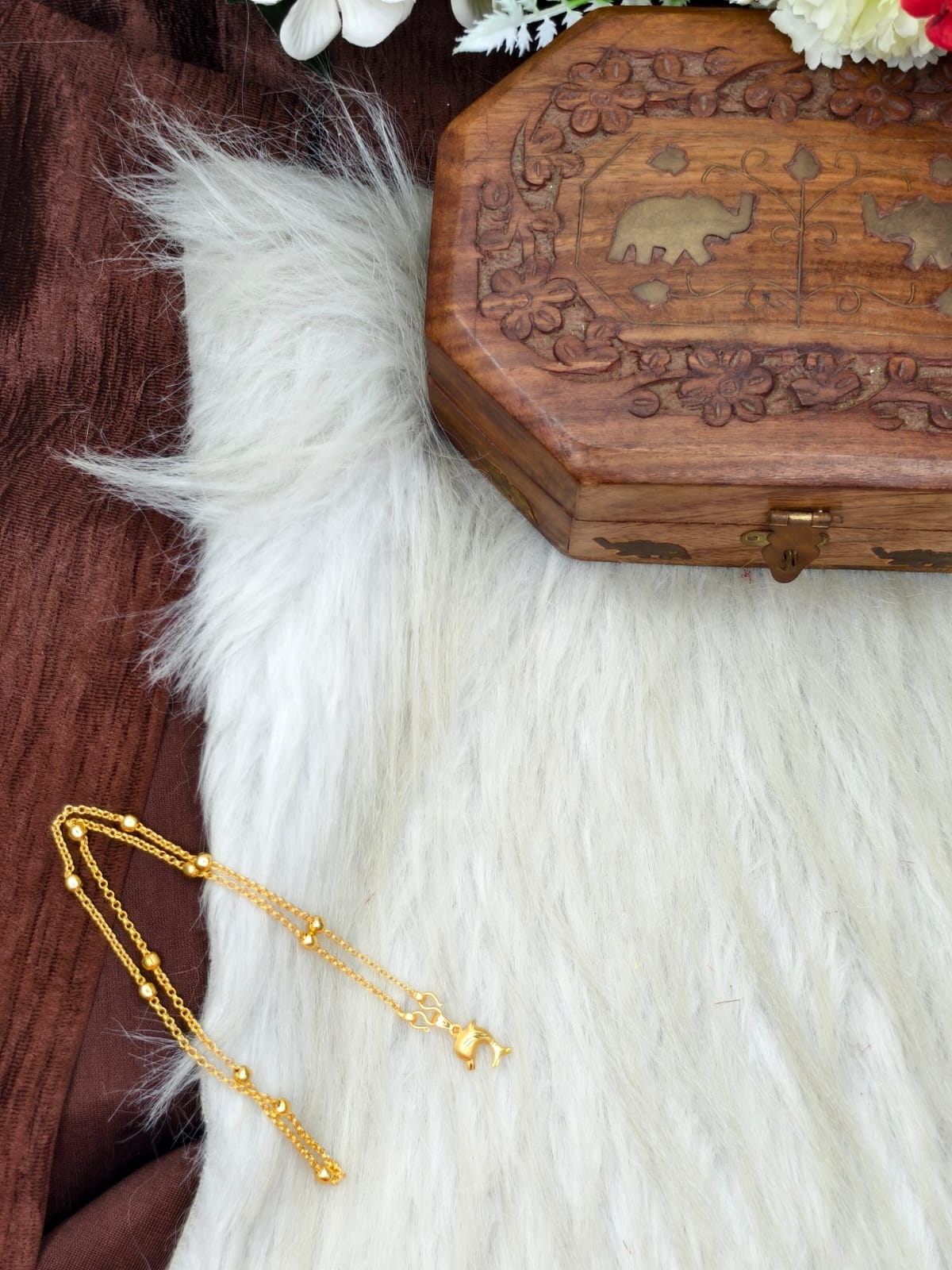 ✨ Elegant 1 Gram Gold-Plated Women’s Chain | 18 Inch Lightweight Necklace Model-20 ✨