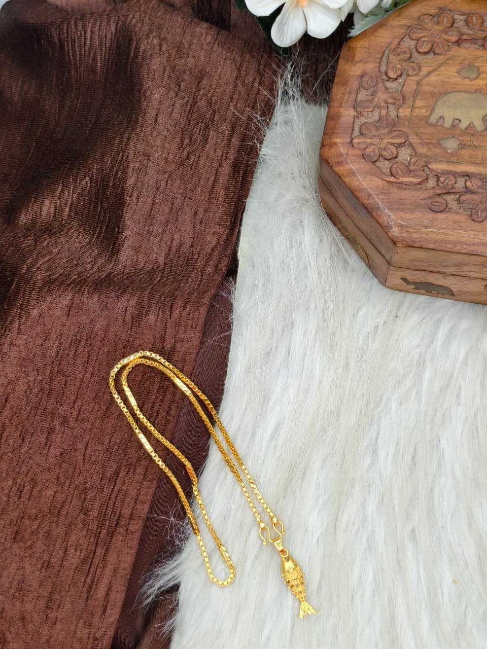 ✨ Elegant 1 Gram Gold-Plated Women’s Chain | 18 Inch Lightweight Necklace Model-8 ✨