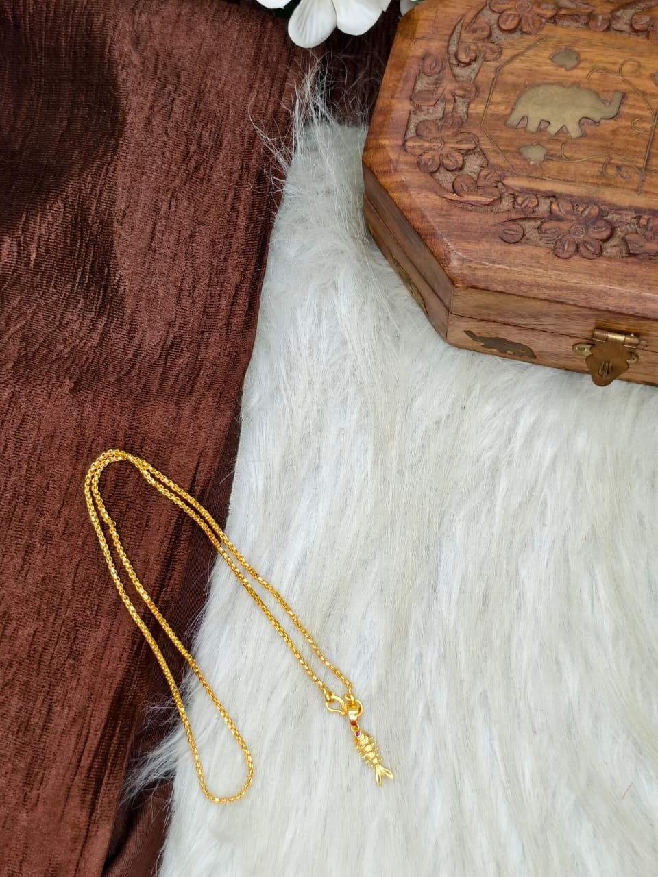 ✨ Elegant 1 Gram Gold-Plated Women’s Chain | 18 Inch Lightweight Necklace Model-7 ✨