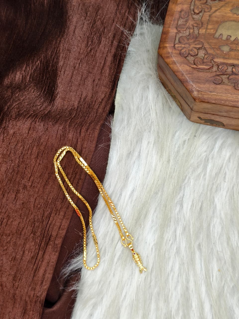 ✨ Elegant 1 Gram Gold-Plated Women’s Chain | 18 Inch Lightweight Necklace Model-8 ✨