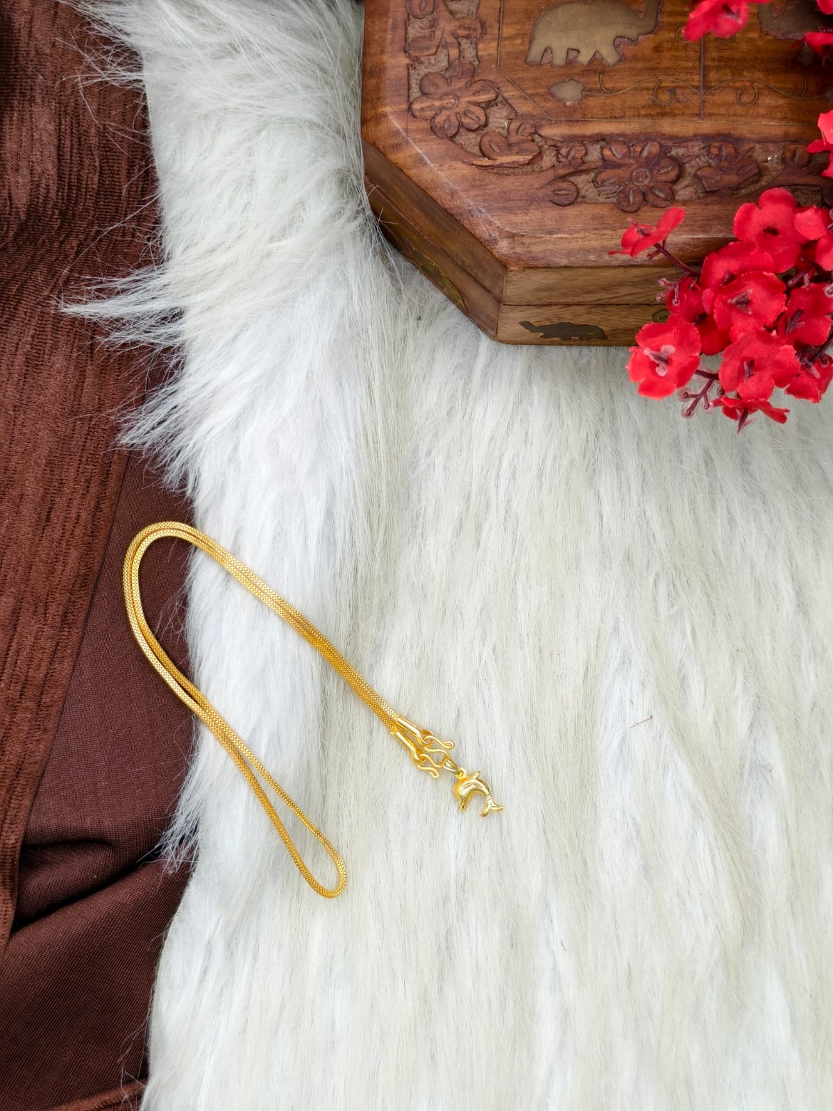 ✨ Elegant 1 Gram Gold-Plated Women’s Chain | 18 Inch Lightweight Necklace Model-1 ✨