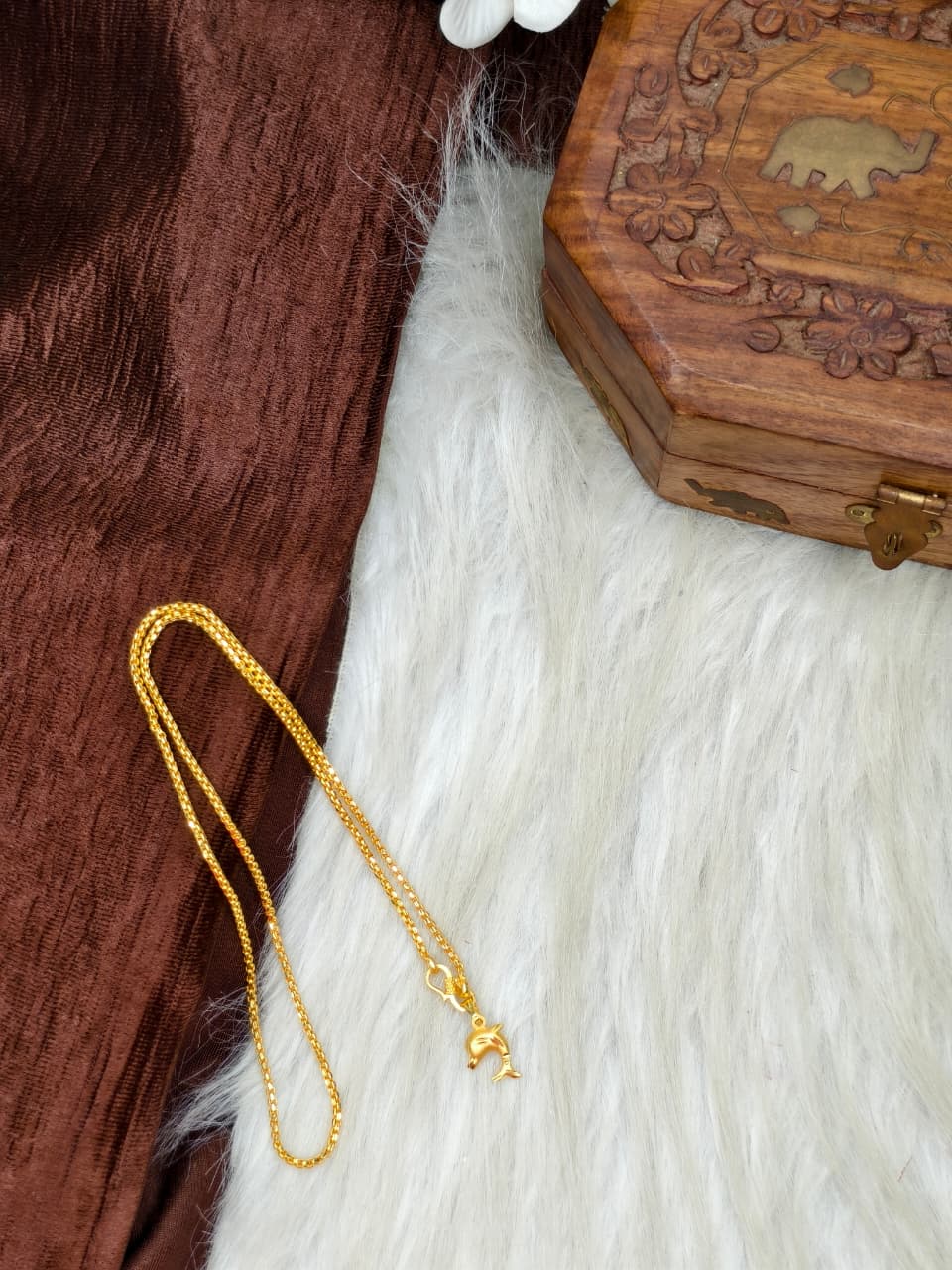 ✨ Elegant 1 Gram Gold-Plated Women’s Chain | 18 Inch Lightweight Necklace Model-7 ✨