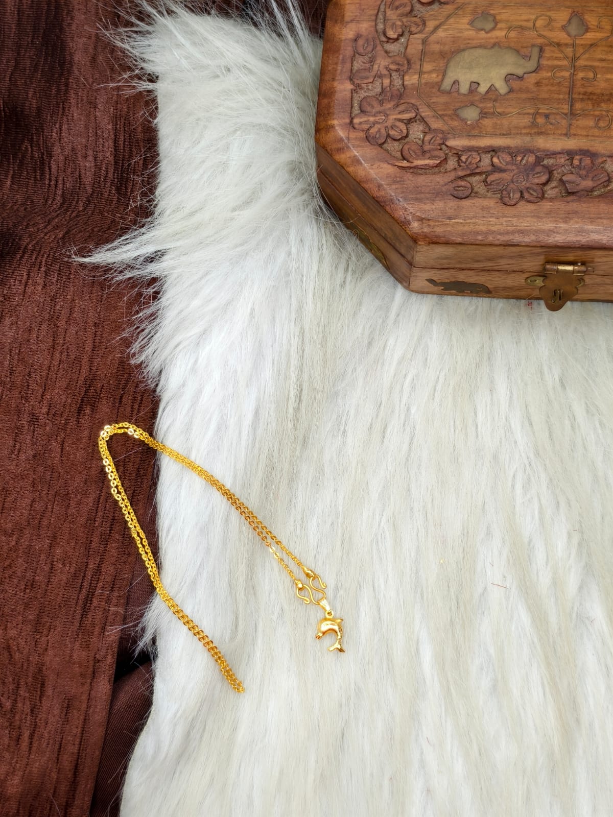 ✨ Elegant 1 Gram Gold-Plated Women’s Chain | 18 Inch Lightweight Necklace Model-22 ✨v