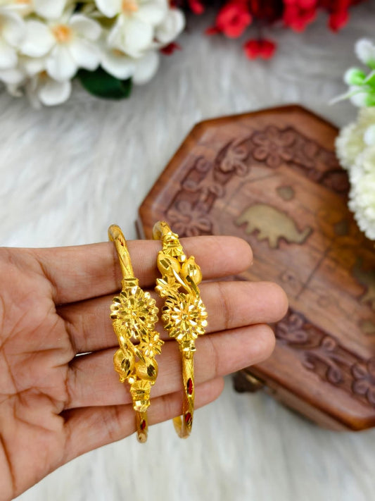 Foming-FFB-16 Stylish Women’s 1 Gram Gold Plated Bangles – Party & Daily Wear