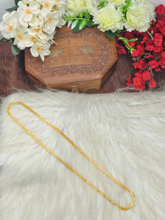 Matte Finished Women’s Gold Plated Chain – Real Gold Look | Daily Wear Elegant Chain