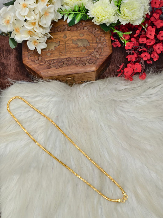 Matte Finished Women’s Gold Plated Chain – Real Gold Look | Daily Wear Elegant Chain