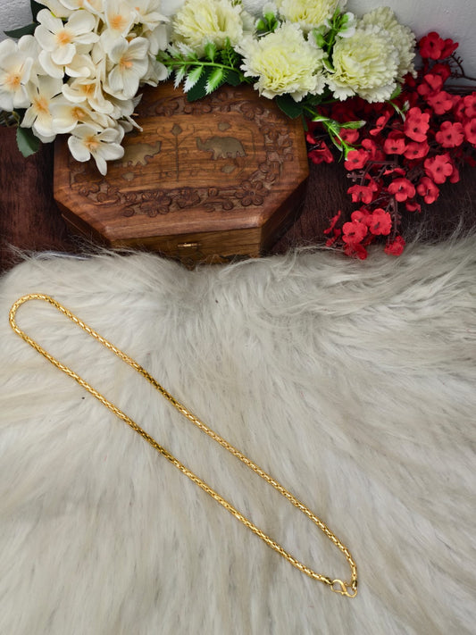 Matte Finished Women’s Gold Plated Chain – Real Gold Look | Daily Wear Elegant Chain